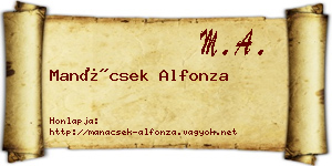 Manácsek Alfonza névjegykártya